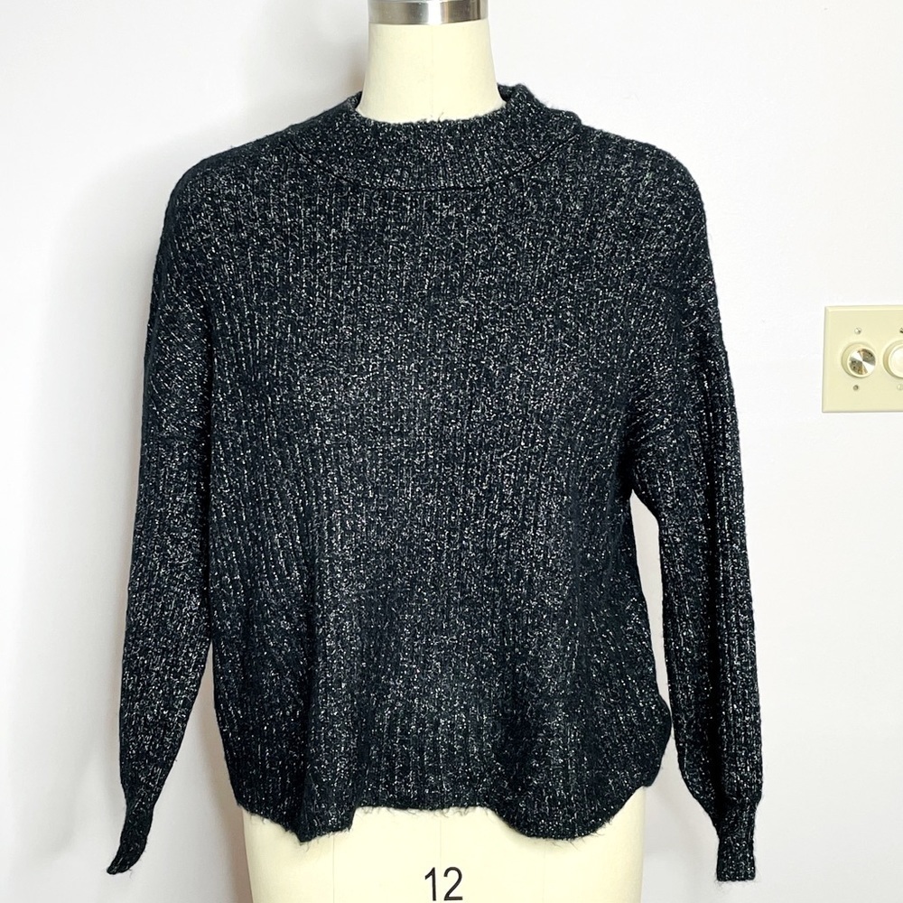 Philosophy Mock Turtleneck Sweater- Glitter Thread- Size Small